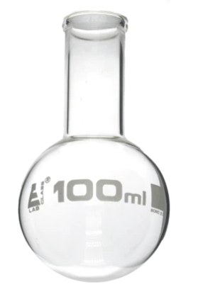 EGL0402C Колба для варки, 100 мл, круглое дно, узкое горло, боросиликатное стекло
