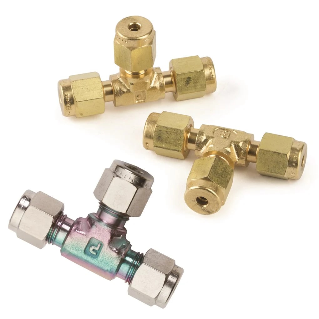 Тройник, фитинг Parker, латунь, 1/8" (уп./2)