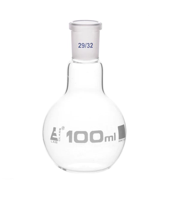 Колба для варки с шарниром, плоское дно, короткое горлышко, сменный шарнир 100 мл, размер патрубка 29/32, боросиликатное стекло