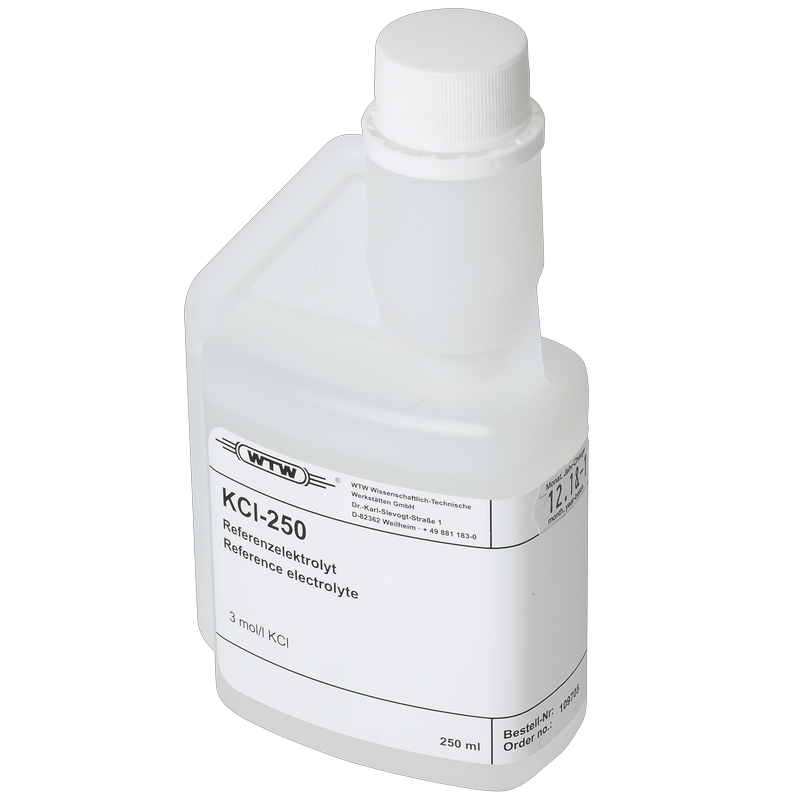 Эталонный раствор электролита 250 мл (KCl 3 моль/л, без Ag+)    Reference electrolyte solution 250 mL (KCl 3 mol/L, Ag+ free)