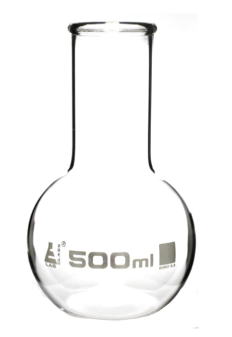 Колба для варки, плоское дно, широкое горло, с ободком, 500 мл / Flask Boiling Flat Bottom wide neck with rim 500 ml