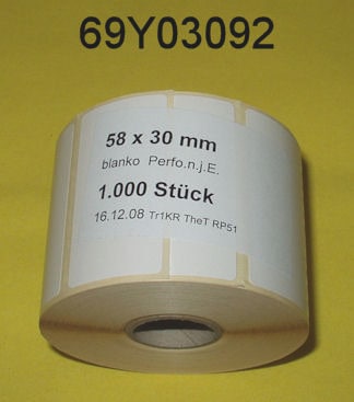 Этикетки для принтера YDP30, 58x30мм (1000 шт. в уп.)