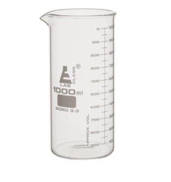Стаканы - Стеклянные - ASTM, высокие, с носиком из боросиликатного стекла, градуированные, 1000 мл