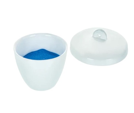 Тигель 15мл., Фарфор с крышкой, Высокий