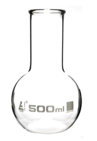 Колба для варки, плоское дно, широкое горло, с ободком, 500 мл / Flask Boiling Flat Bottom wide neck with rim 500 ml