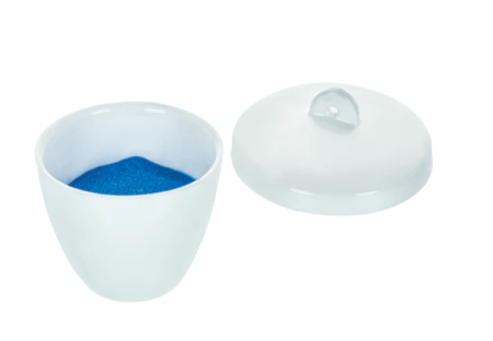 Тигель, 100 мл, фарфор, с крышкой, высокой формы / Crucible 100 ml, Porcelain with lid, Tall