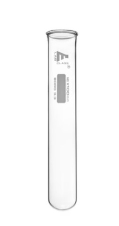Пробирка, тонкостенная, 100х16 мм, боросиликатное стекло, с ободком / Test Tube, light wall, 100x16 mm, boro. Glass, With Rim