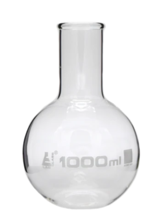 Колба для варки, плоское дно, широкое горло, с ободком, 1000 мл / Flask Boiling Flat Bottom wide neck with rim 1000 ml