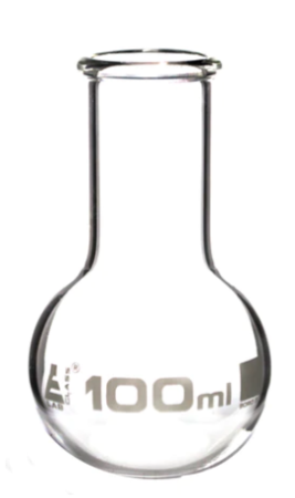 Колба для варки, плоское дно, широкое горло, с ободком, 100 мл / Flask Boiling Flat Bottom wide neck with rim 100 ml