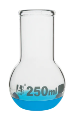 Колба для варки, плоское дно, широкое горло, с ободком, 250 мл / Flask Boiling Flat Bottom wide neck with rim 250 ml