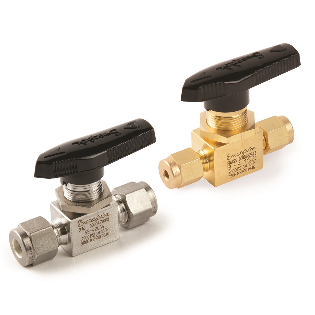 Шаровой двухходовой клапан Swagelok 1/8", медный