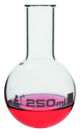 Колба для варки, 250 мл, круглое дно, узкое горло, боросиликатное стекло / Flask Boiling 250 ml, round bottom, narrow neck, borosilicate glass
